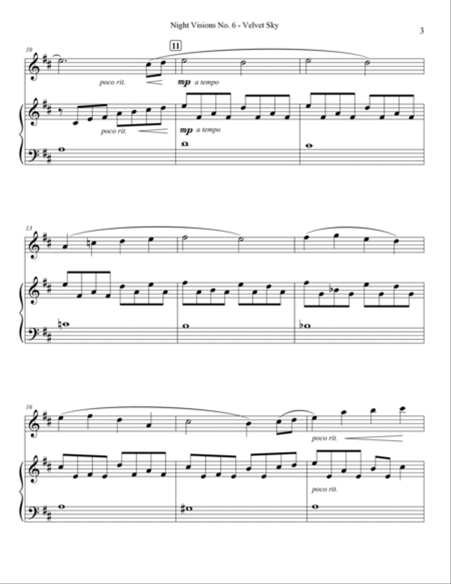 Night Visions No. 6 - Velvet Sky - Flute & Piano Night Visions No. 6 - Velvet Sky - Flute & Piano Flute Solo scores gallery preview page 3