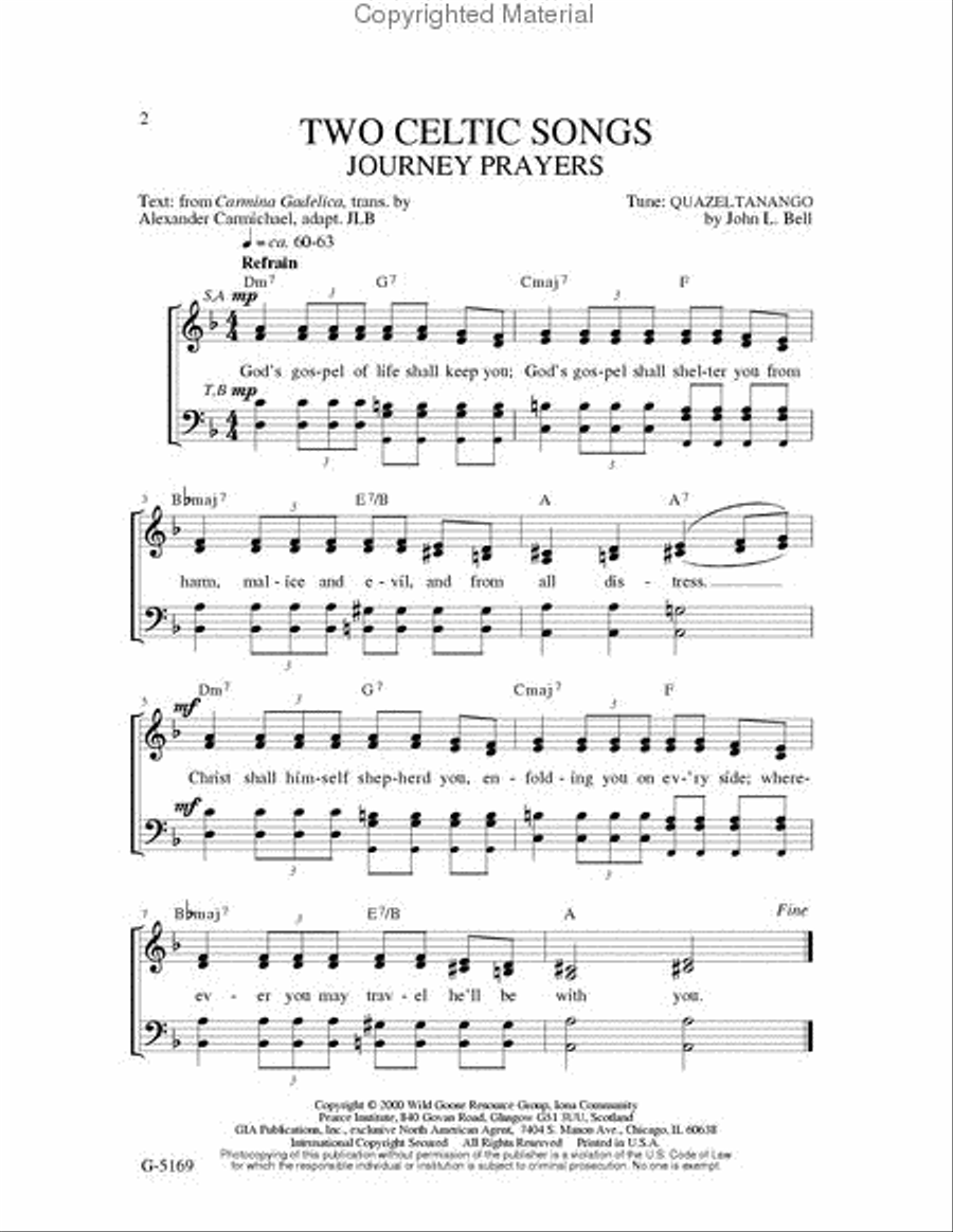 Two Celtic Songs 4-Part scores gallery preview page 2