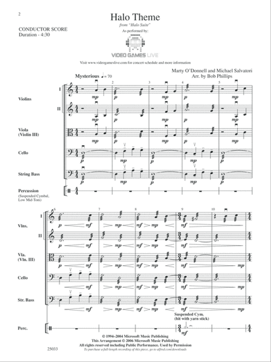 Halo Theme: Score String Orchestra scores gallery preview page 2