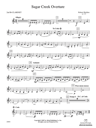 Sugar Creek Overture: 2nd B-flat Clarinet