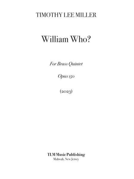 William Who? image number null