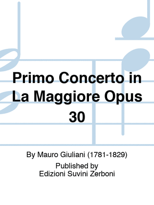 Book cover for Primo Concerto in La Maggiore Opus 30
