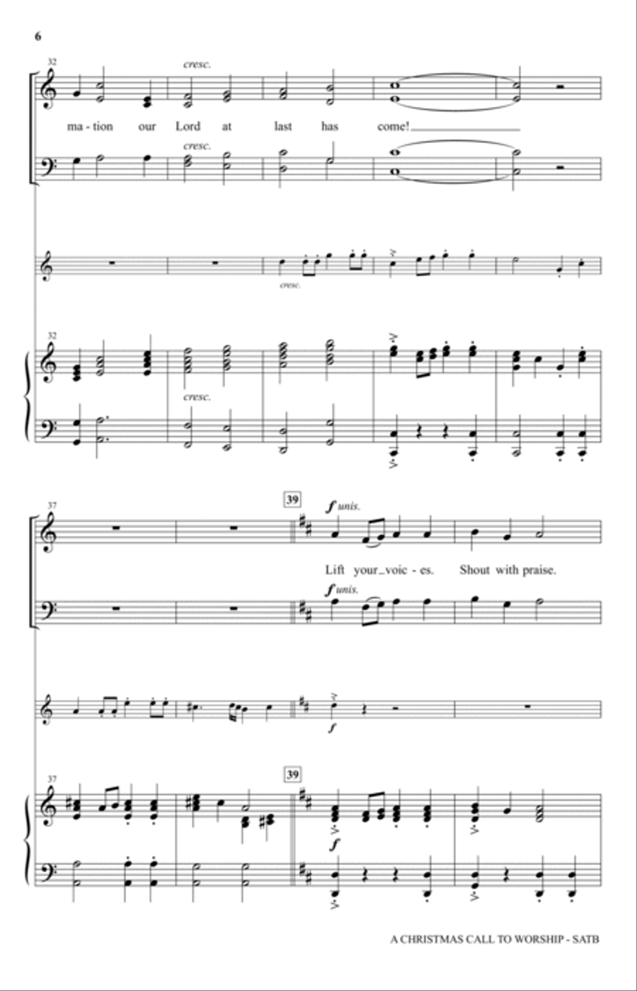 A Christmas Call To Worship 4-Part scores gallery preview page 5