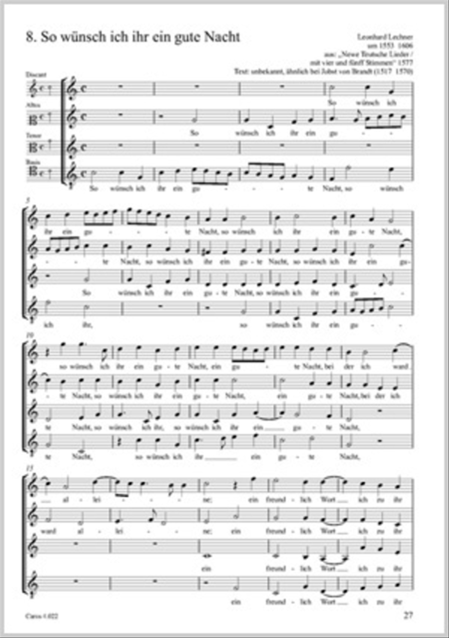 So w!nsch ich ihr ein gute Nacht 4-Part scores gallery preview page 1