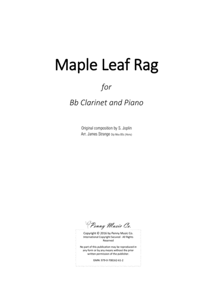 Maple Leaf Rag (for Clarinet and Piano) image number null