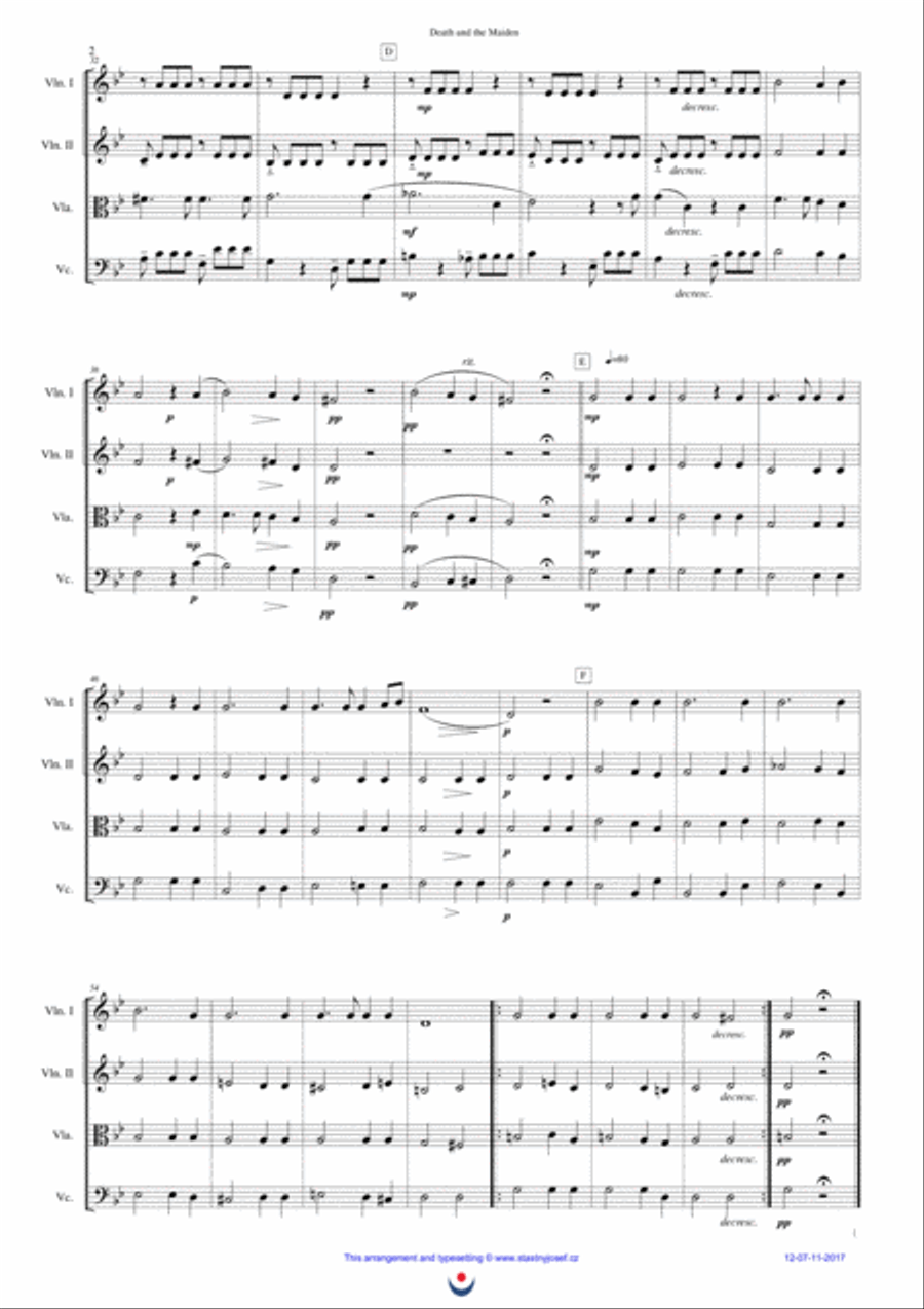 Death and the Maiden String Quartet scores gallery preview page 2