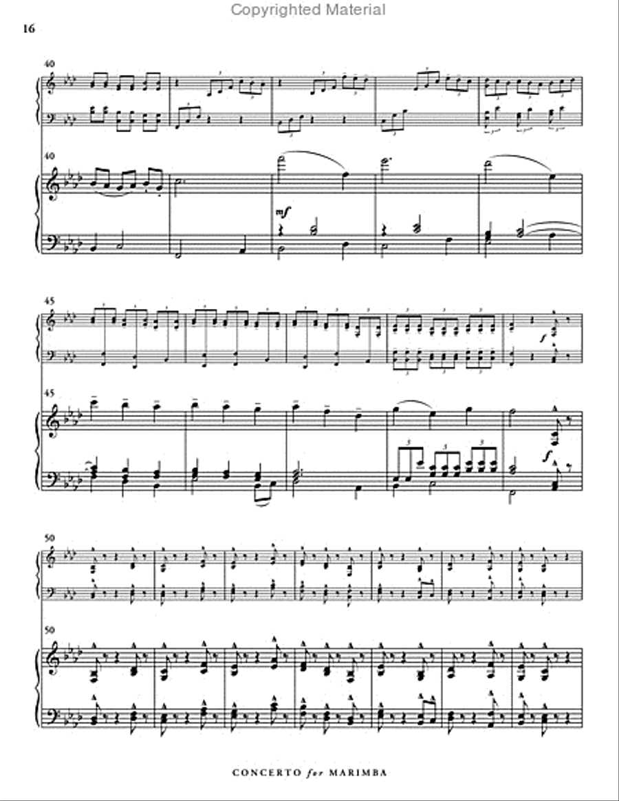 Concerto for Marimba & Wind Ensemble (piano reduction)