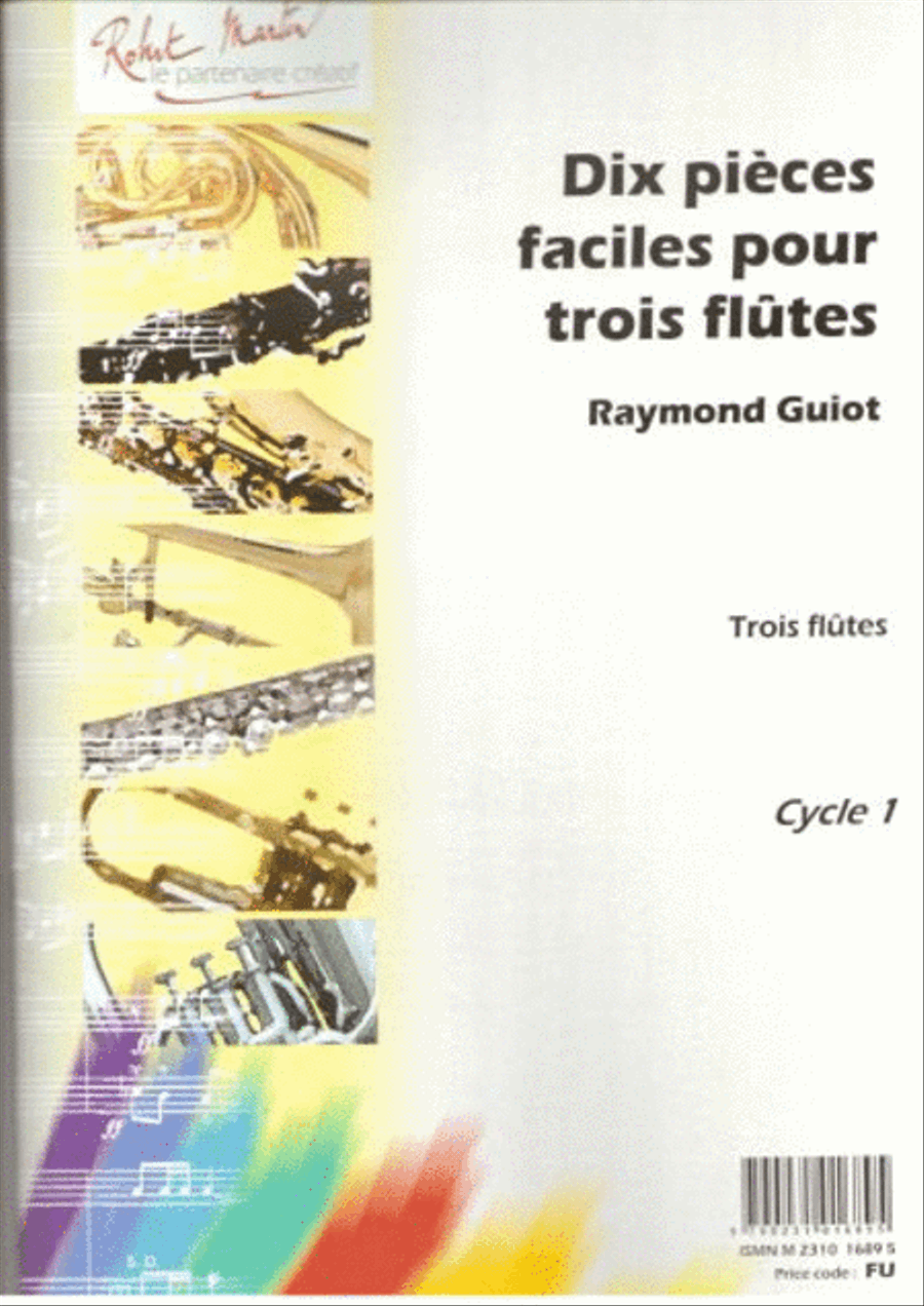 Pièces faciles (10) pour 3 flûtes Flute Trio scores gallery preview page 1