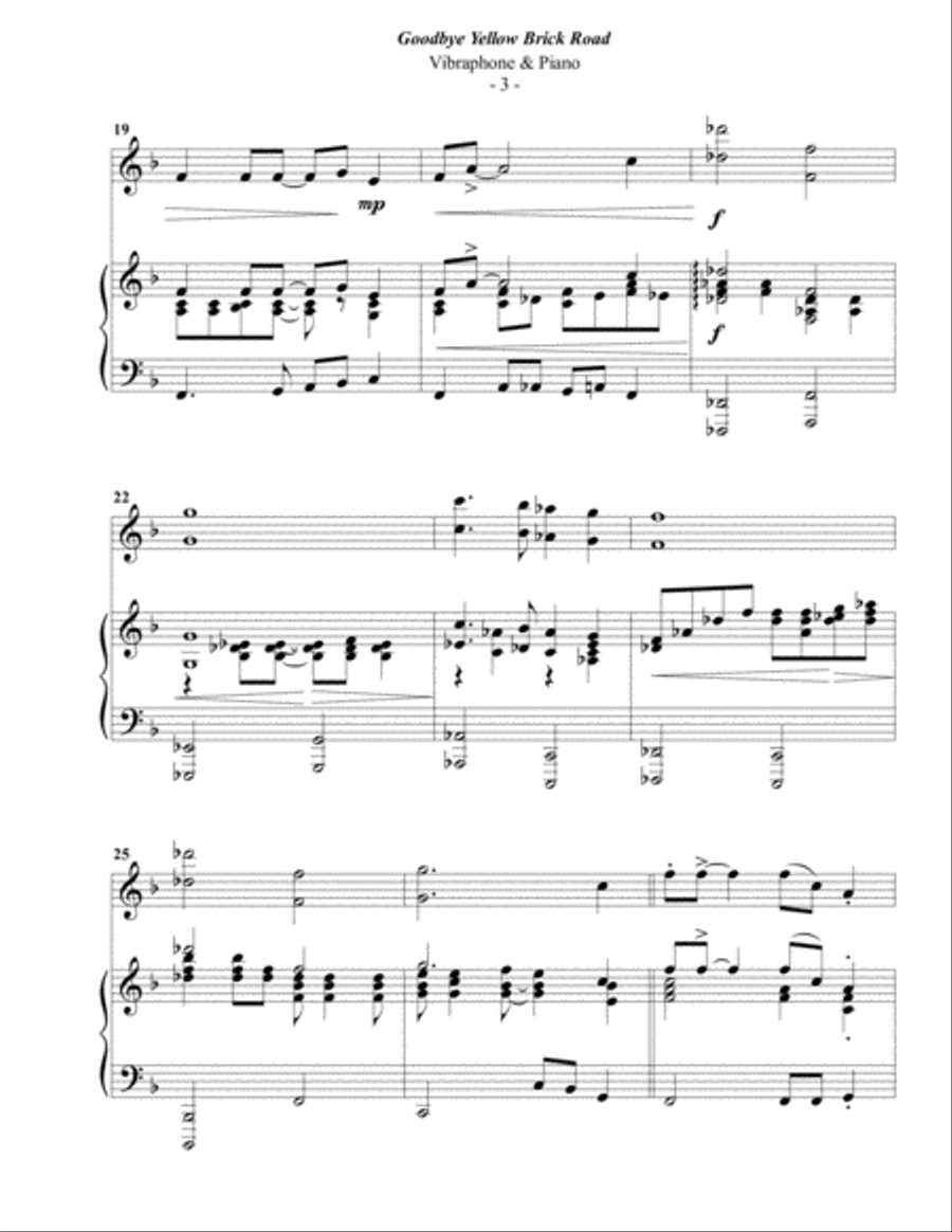 Goodbye Yellow Brick Road Part scores gallery preview page 3