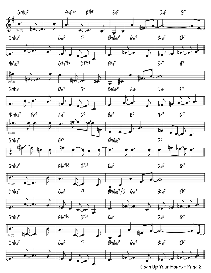 Open Up Your Heart Open Up Your Heart Easy Piano scores gallery preview page 2
