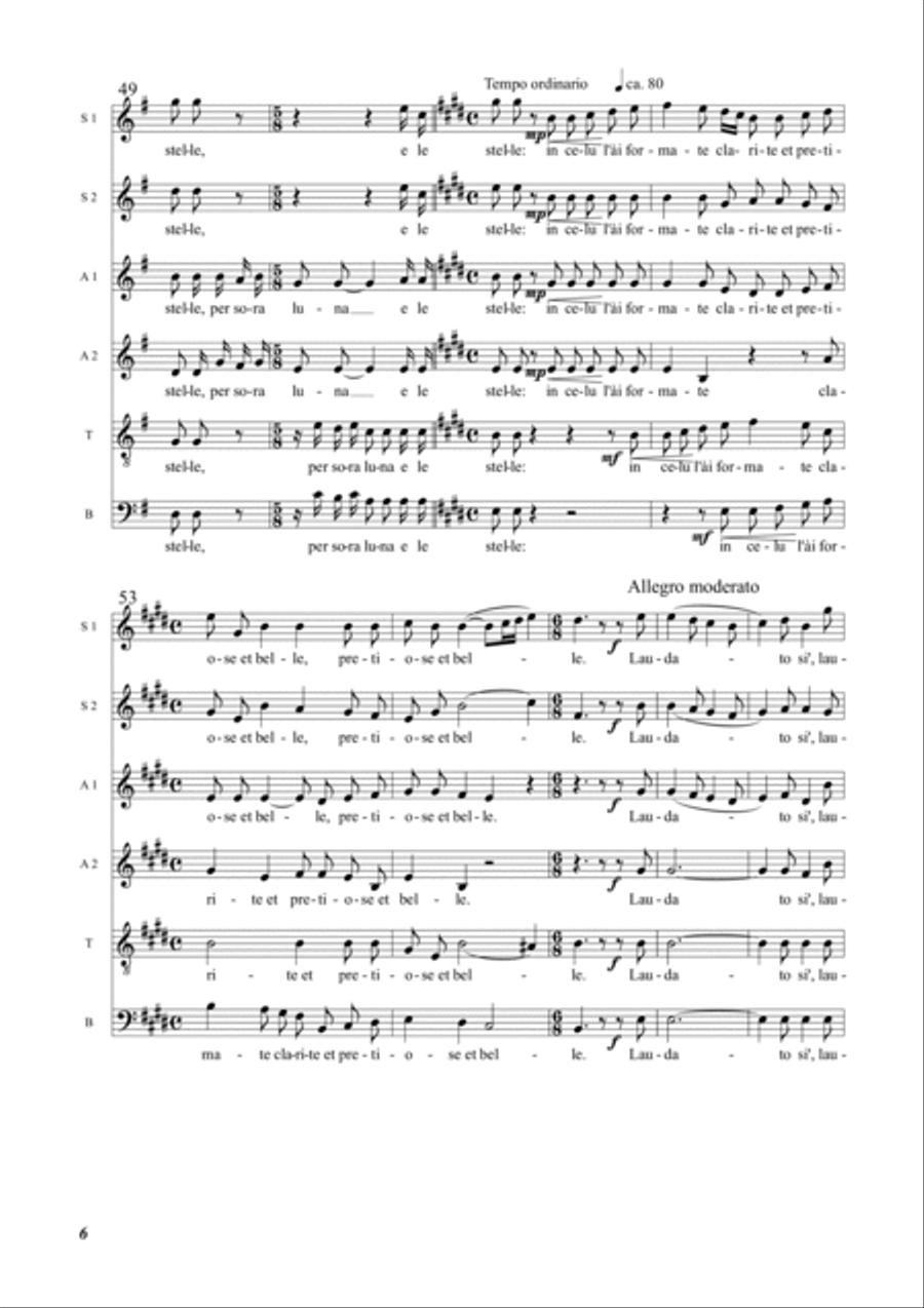 Il Cantico delle Creature A Cappella scores gallery preview page 6
