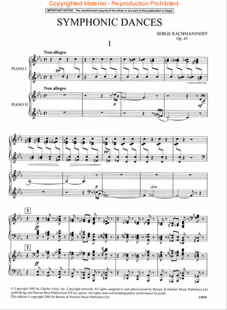 Symphonic Dances, Op. 45 Piano Duet scores gallery preview page 2