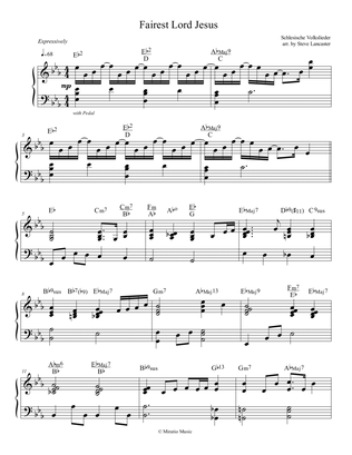 Fairest Lord Jesus - two contrasting styles piano arr.