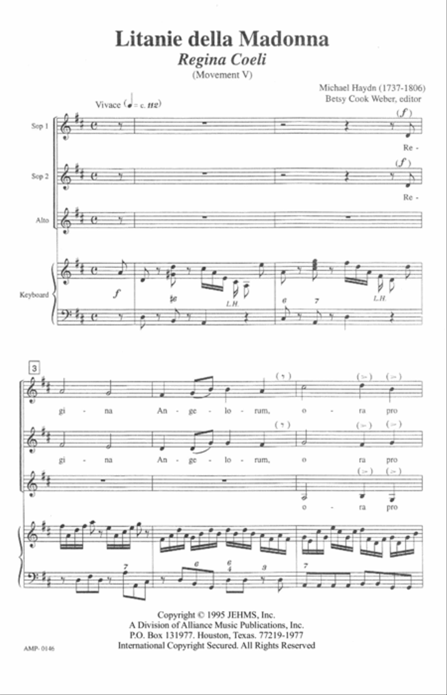 Regina Coeli from Litanie della Madonna SSA scores gallery preview page 2