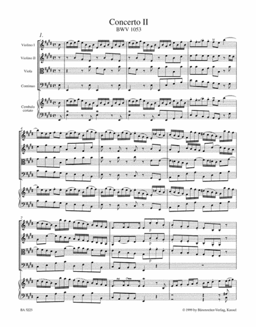 Concerto for Harpsichord and Strings Nr. 2 E major BWV 1053