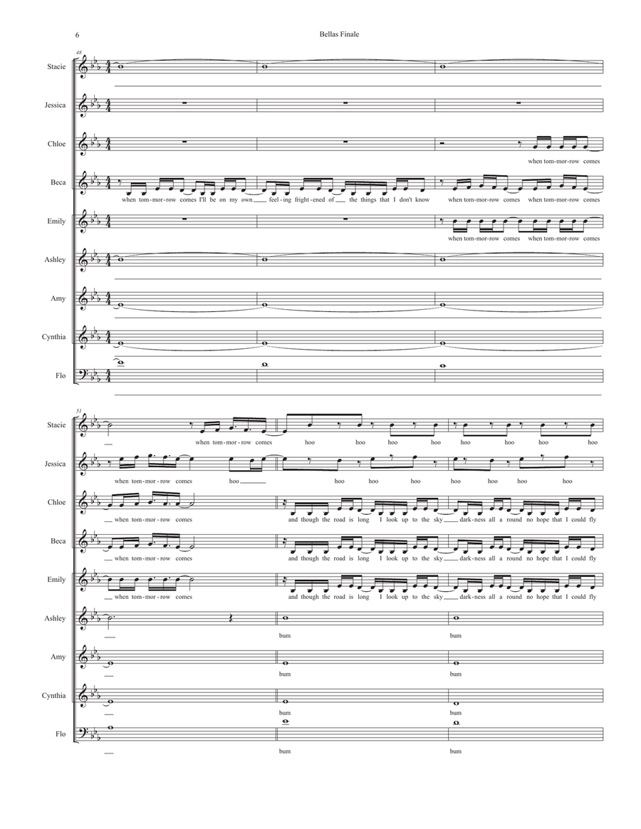 Medley: Run The World (Girls) with Where Them Girls At and Flashlight SSAA scores gallery preview page 6