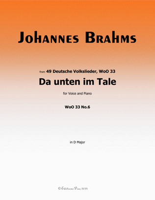 Da unten im Tale, by Brahms, in D Major