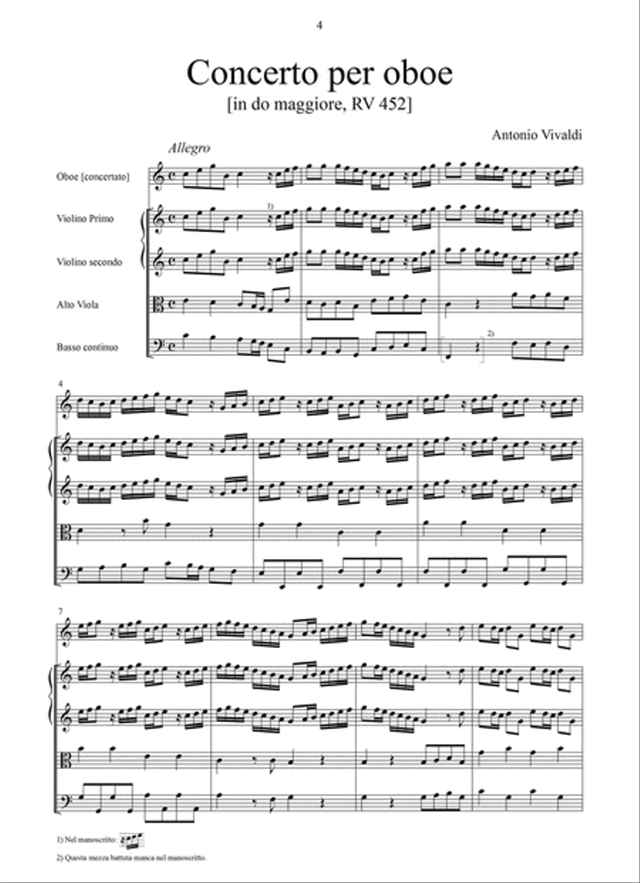 Concerto in do maggiore RV 452 String Orchestra scores gallery preview page 2
