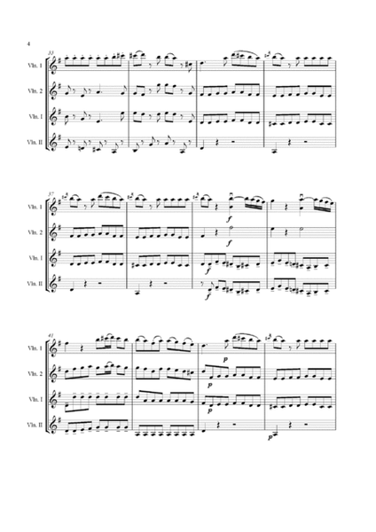 Eine Kleine Nachtmusic First Movement for 4 Violins image number null
