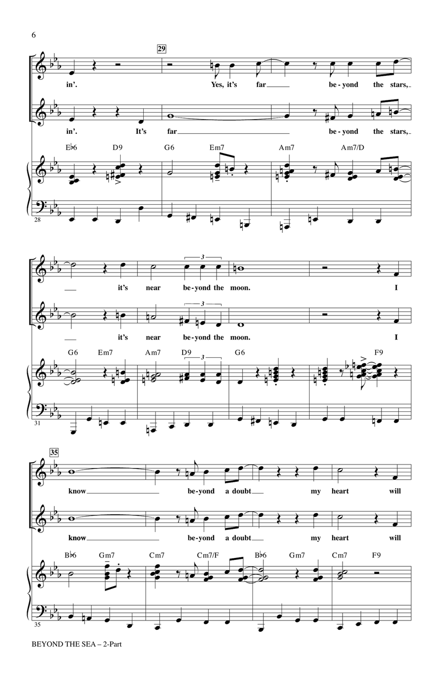 Beyond The Sea (arr. Audrey Snyder) 2-Part scores gallery preview page 4