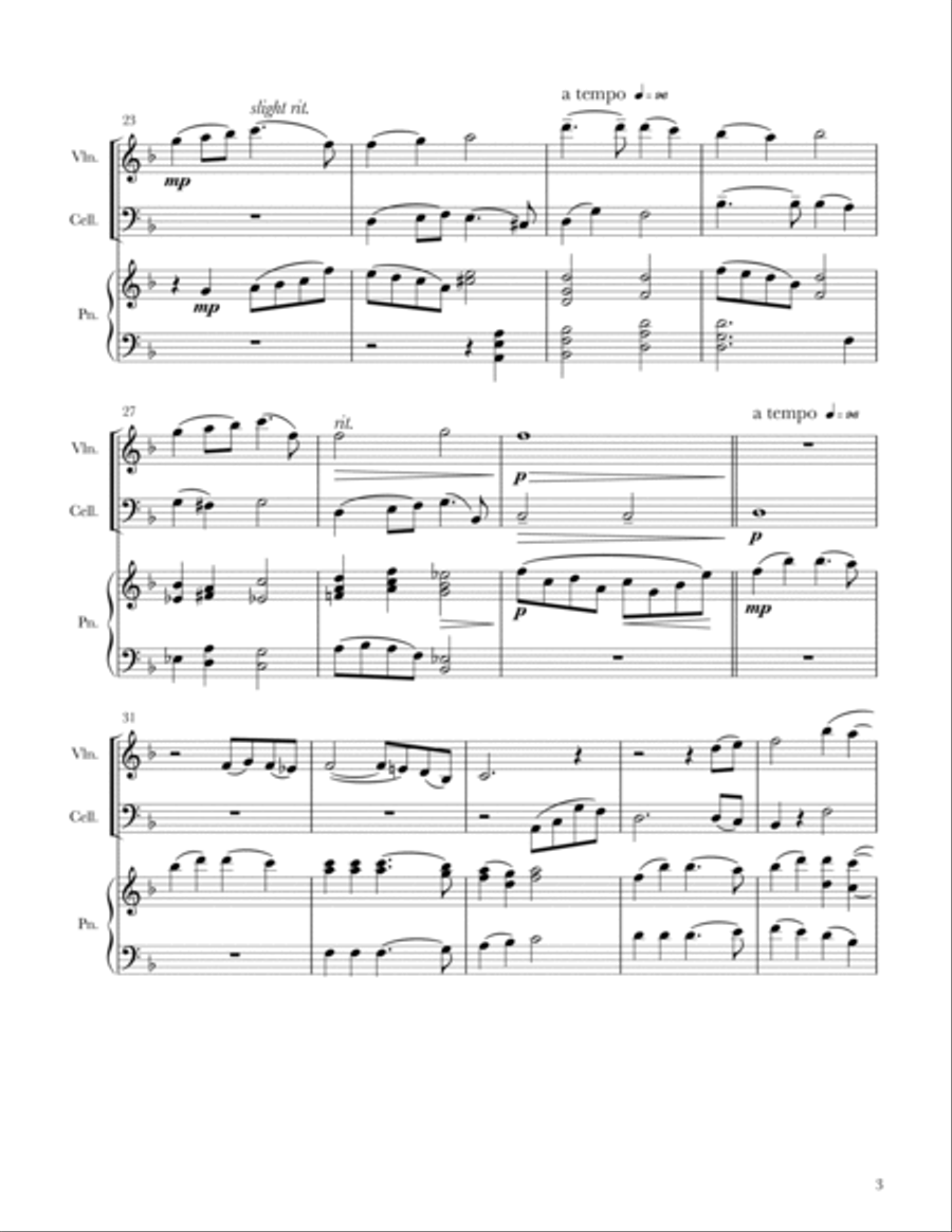 Hark the Herald Angels Sing Piano Trio scores gallery preview page 6