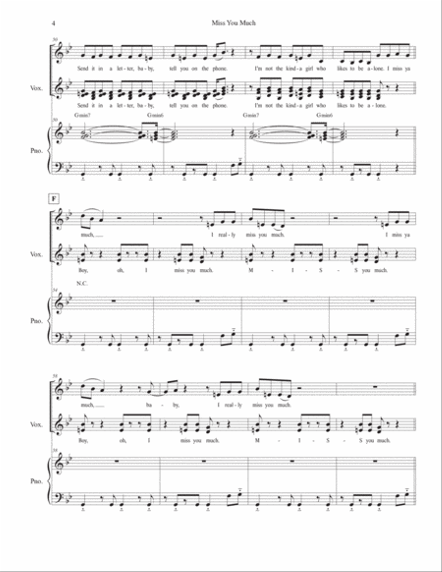 Miss You Much Voice scores gallery preview page 4