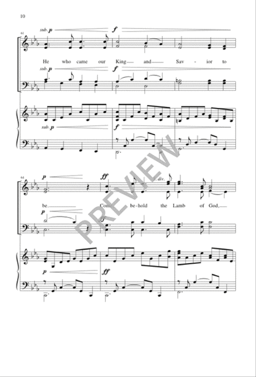 Come, Behold the Lamb Come, Behold the Lamb 4-Part scores gallery preview page 11