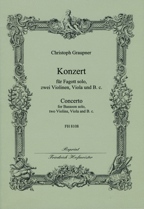 Konzert fur Fagott solo , zwei Violinen, Viola und B. c. / Partitur und Stimmen