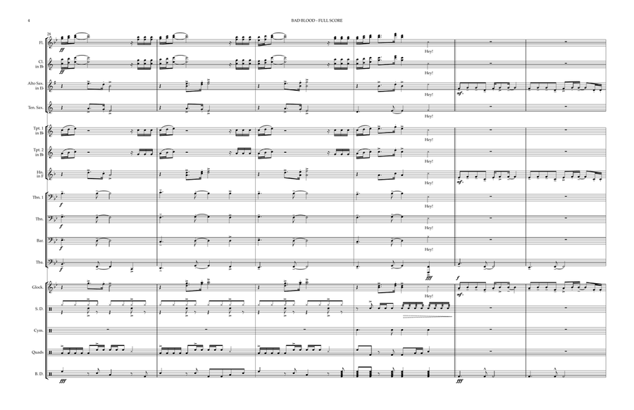 Bad Blood Marching Band scores gallery preview page 4