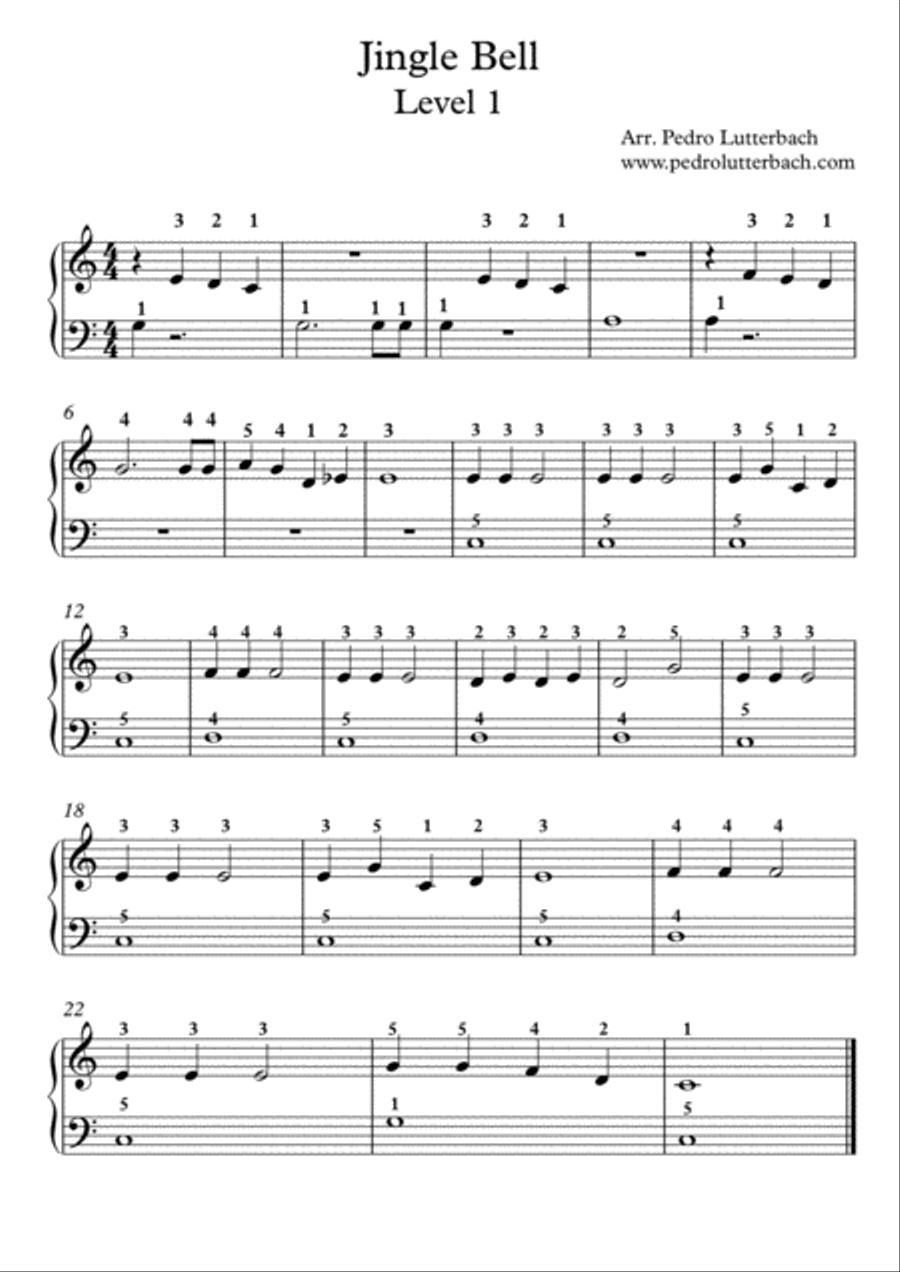 Jingle Bell Easy Piano scores gallery preview page 1