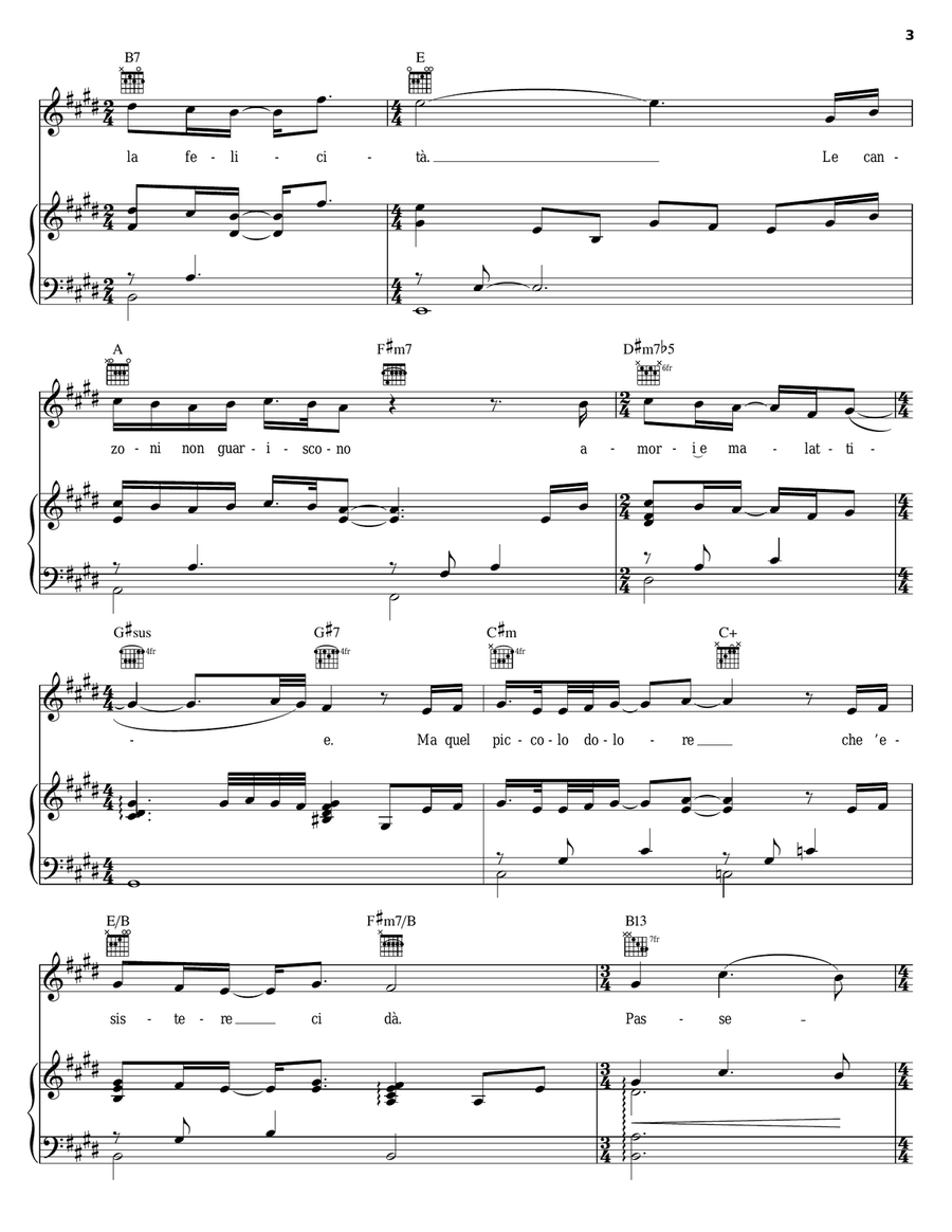 Passera Piano, Vocal, Guitar scores gallery preview page 3
