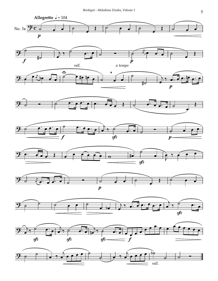 Melodious Etudes for Bass Trombone or Tuba, Volume 1 (1-30) Trombone scores gallery preview page 5