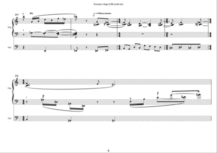 Toccata e fuga per organo(CM 2018-20) Organ Solo scores gallery preview page 5