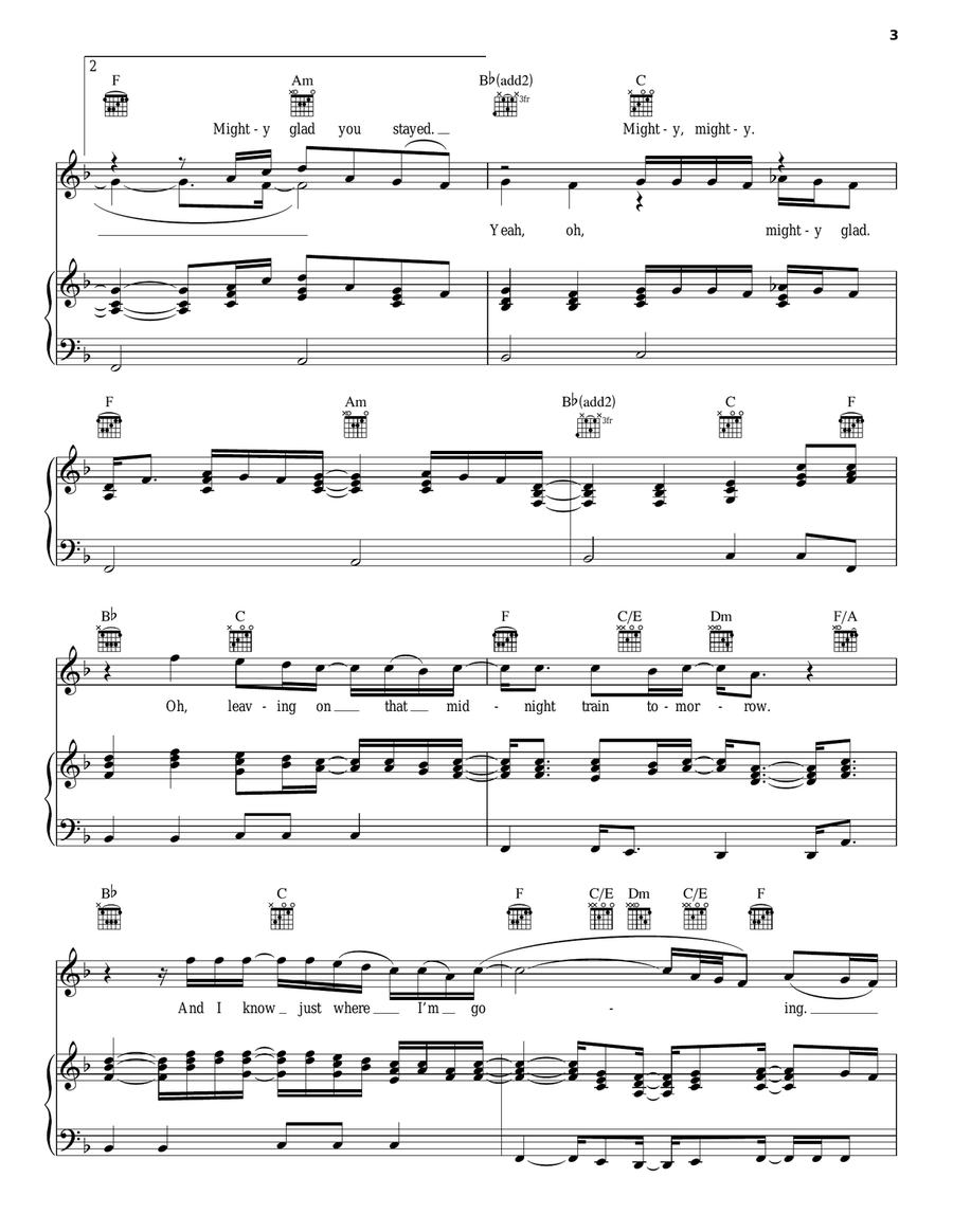 Stuck On You Piano, Vocal, Guitar scores gallery preview page 3