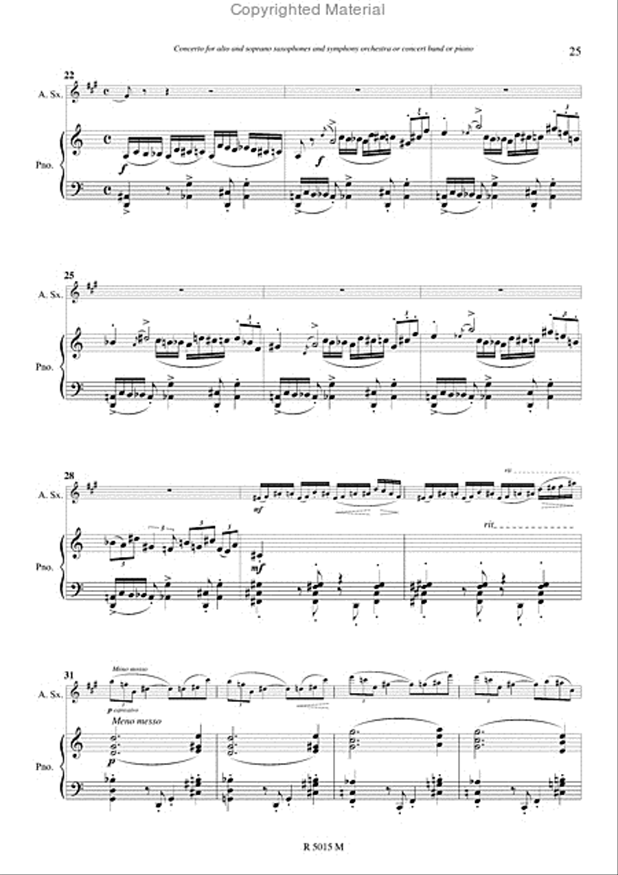 Concerto pour saxophone Piano Accompaniment scores gallery preview page 17