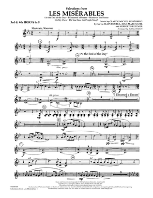 Selections from Les Miserables (arr. Bob Lowden) - F Horn 3 & 4