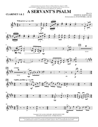 A Servant's Psalm - Bb Clarinet 1,2