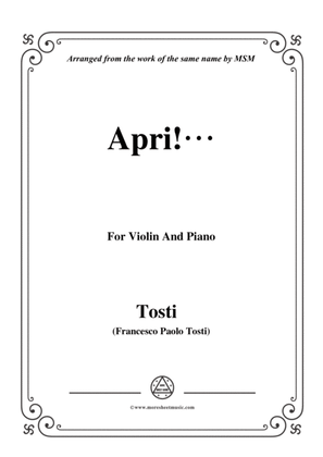 Tosti-Apri!, for Violin and Piano