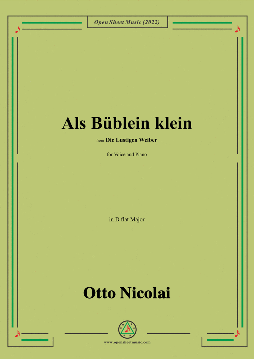 Nicolai-Als Bublein klein,in D flat Major,from Die Lustigen Weiber