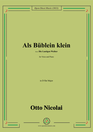 Nicolai-Als Bublein klein,in D flat Major,from Die Lustigen Weiber