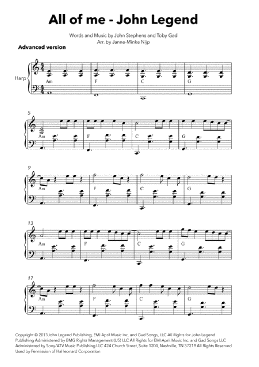 All Of Me Harp scores gallery preview page 2