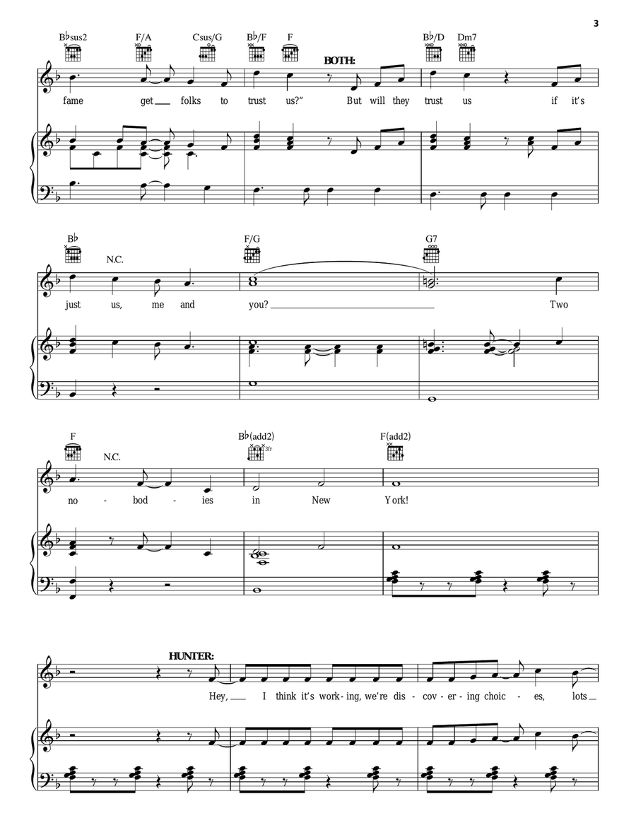 Two Nobodies In New York Piano, Vocal, Guitar scores gallery preview page 3
