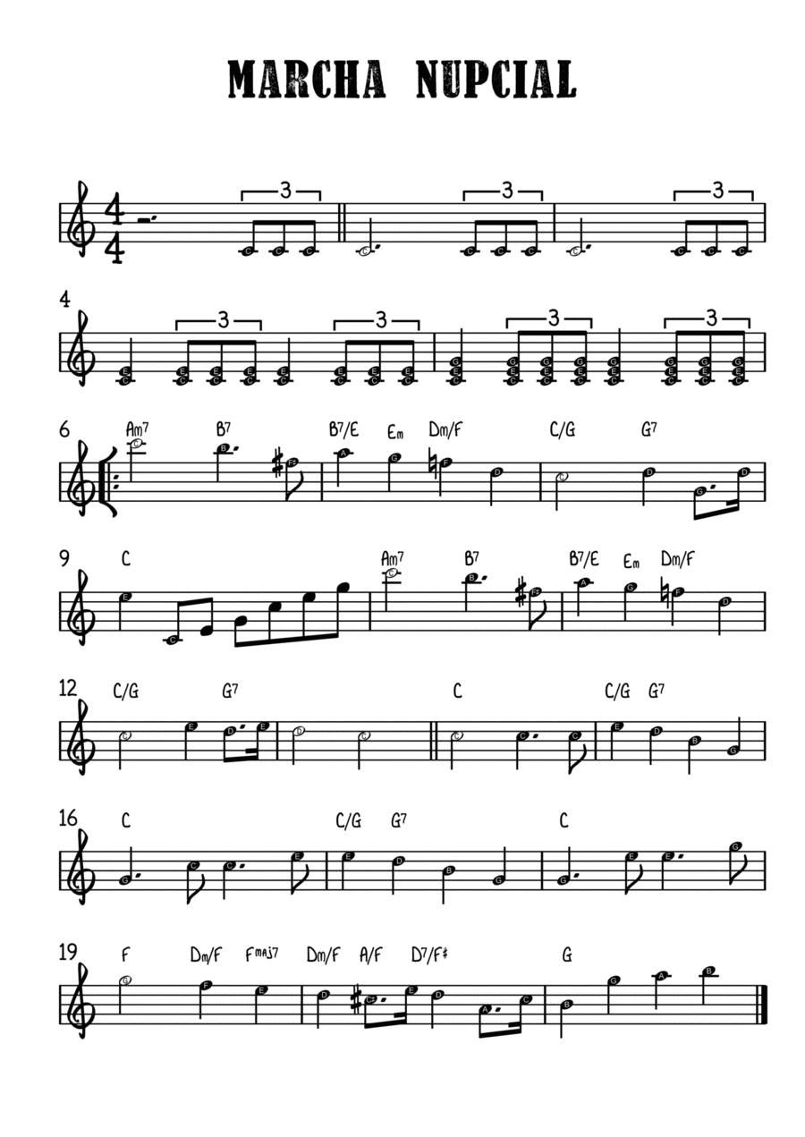 Marcha Nupcial Piano scores gallery preview page 1