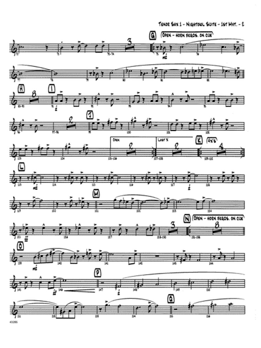 Nightowl Suite, Mvt. 1 - 1st Tenor Saxophone