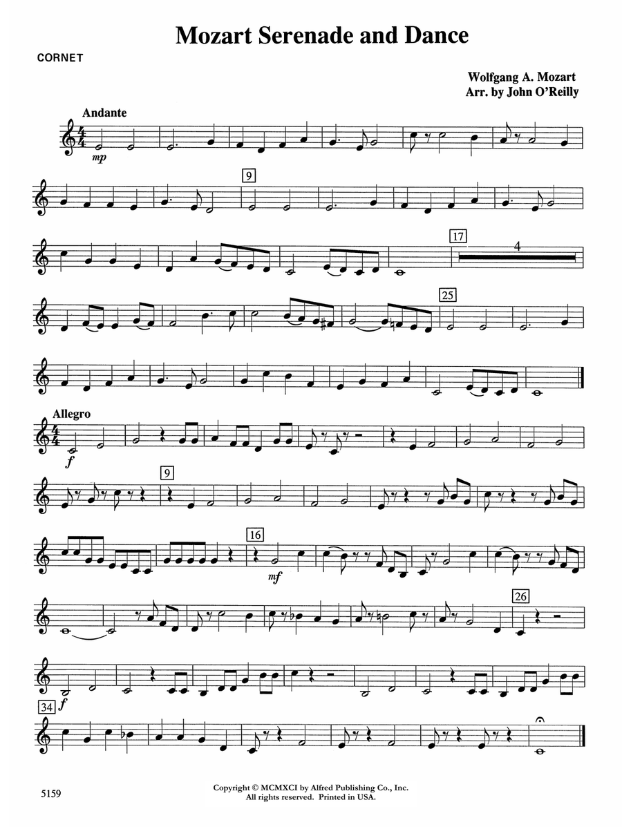Mozart Serenade and Dance: 1st B-flat Cornet
