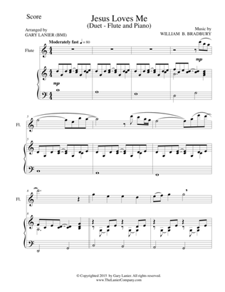 Book cover for JESUS LOVES ME (Duet – Flute and Piano/Score and Parts)