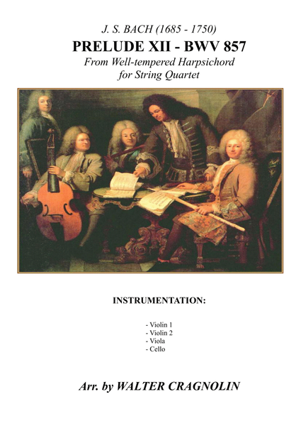 PRELUDE XII BWV 857 for String Quartet image number null