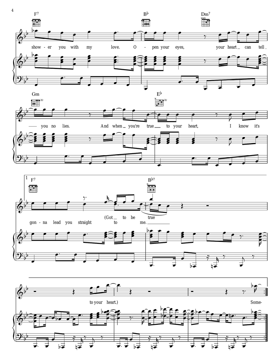 True To Your Heart (from Mulan) Piano, Vocal, Guitar scores gallery preview page 4
