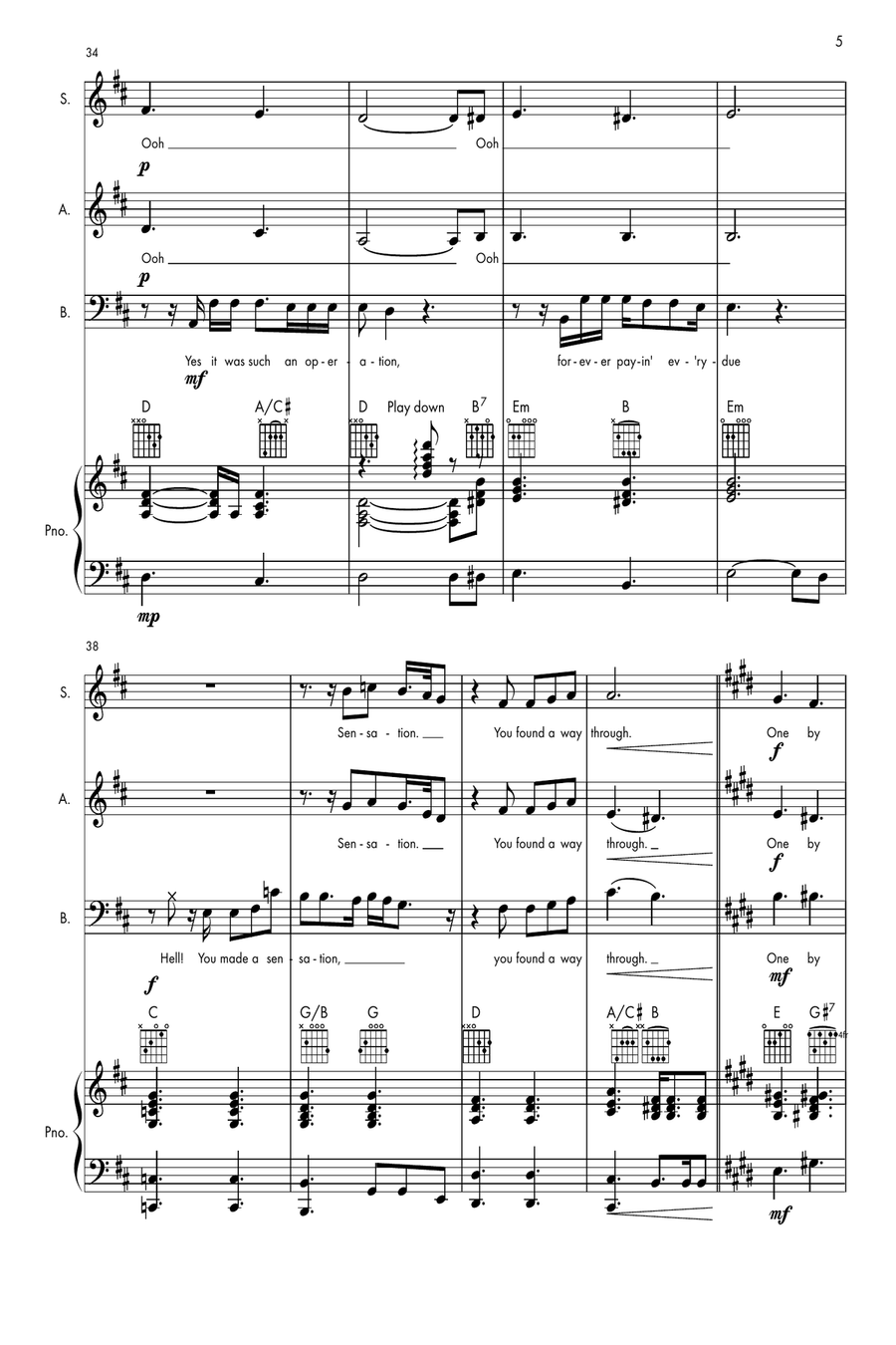 No One But You Choir scores gallery preview page 6