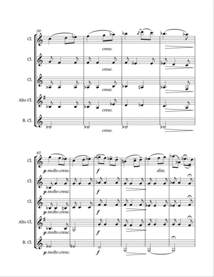 Salut d'Amour for Clarinet Quintet Clarinet Quintet scores gallery preview page 5